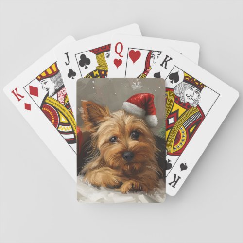 Australian Terrier Dog Christmas Festive Poker Cards