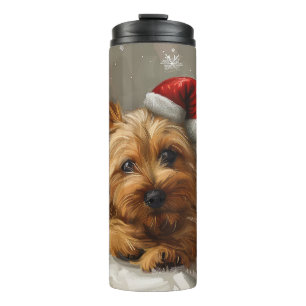 Australian Terrier Dog Christmas Festive Thermal Tumbler
