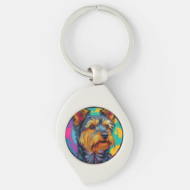 Australian Terrier dog Keychain (Front)