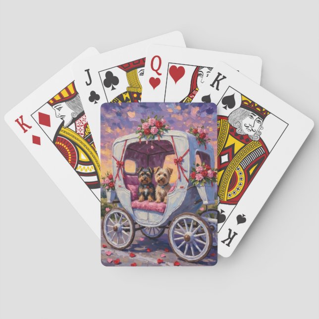 Australian Terrier Dog Valentine's Day  Poker Cards (Back)