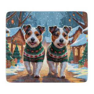 Australian Terrier Dogs Christmas Snow Holiday Cutting Board