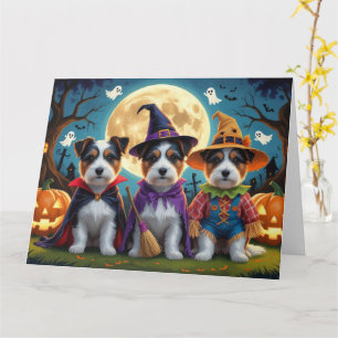 Australian Terrier Dogs Pumpkin Halloween Funny Card