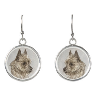 Australian Terrier Fine Art Earrings