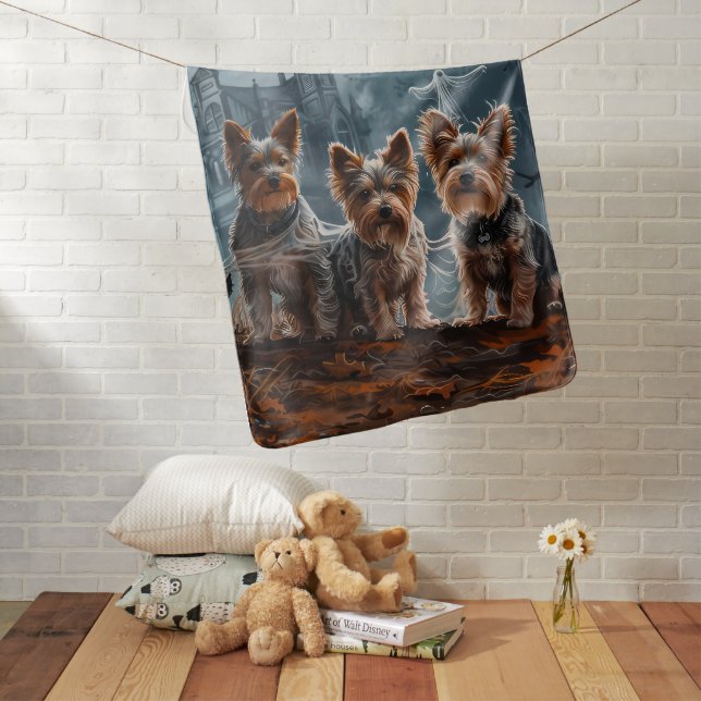 Australian Terrier Halloween Night Doggy Delight Baby Blanket (In Situ)