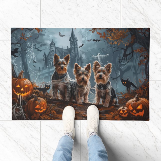 Australian Terrier Halloween Night Doggy Delight Doormat (Indoor)