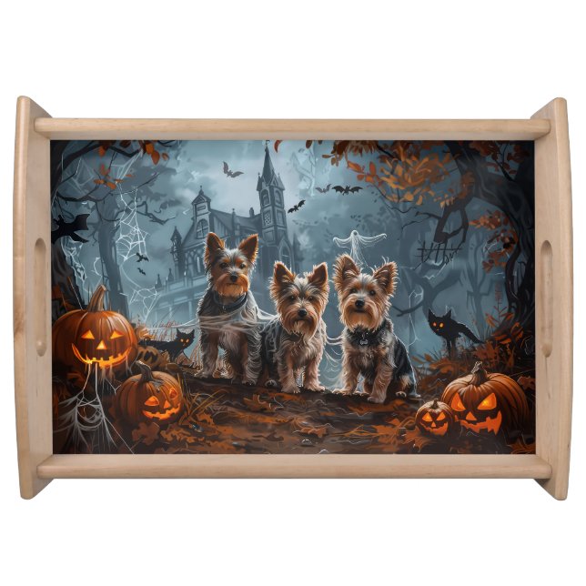 Australian Terrier Halloween Night Doggy Delight Serving Tray (Front)