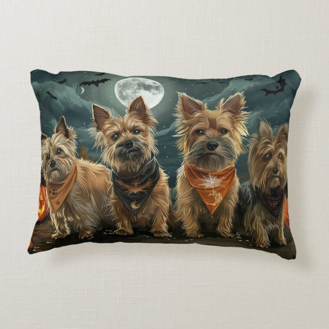 Australian Terrier Halloween Spooky Accent Pillow (Back)