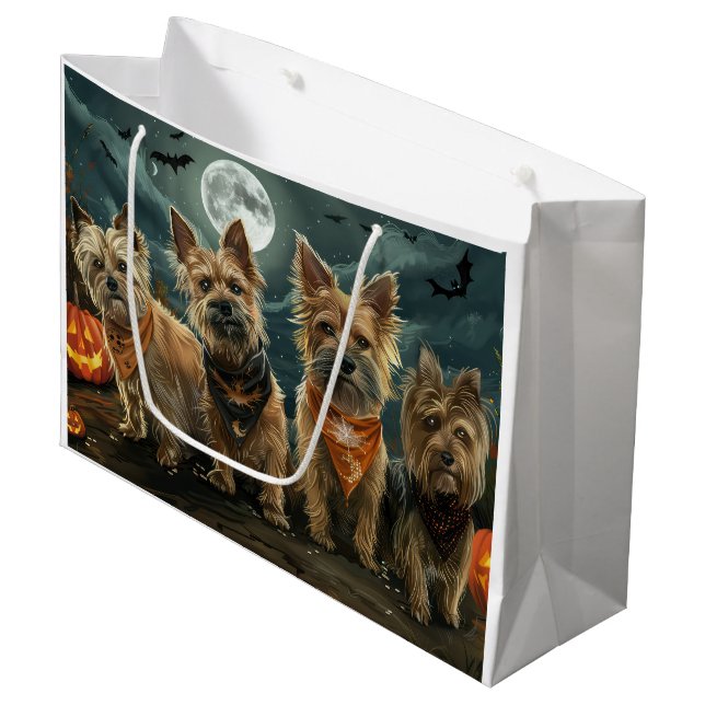 Australian Terrier Halloween Spooky Large Gift Bag (Front Angled)