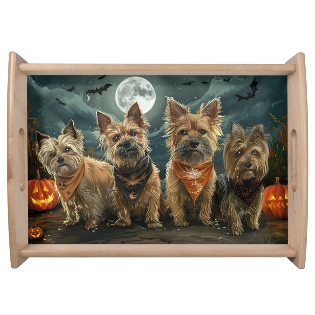 Australian Terrier Halloween Spooky Serving Tray (Front)