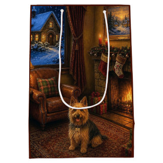 Australian Terrier Holiday  Medium Gift Bag