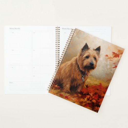 Australian Terrier in Autumn Leaves Fall Inspire Planner