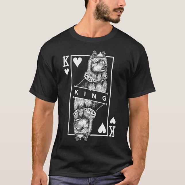 Australian Terrier King Of Hearts  Aussie Dog T-Shirt (Front)