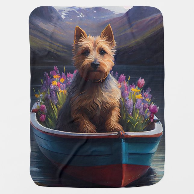 Australian Terrier on Paddle: A Scenic Adventure Baby Blanket (Front)