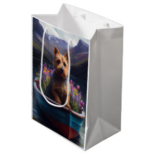 Australian Terrier on Paddle: A Scenic Adventure Medium Gift Bag