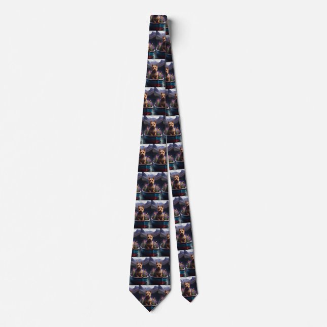 Australian Terrier on Paddle: A Scenic Adventure Neck Tie (Front)