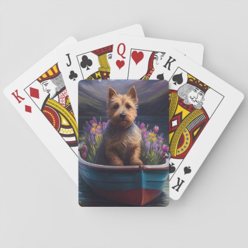 Australian Terrier on Paddle A Scenic Adventure Poker Cards