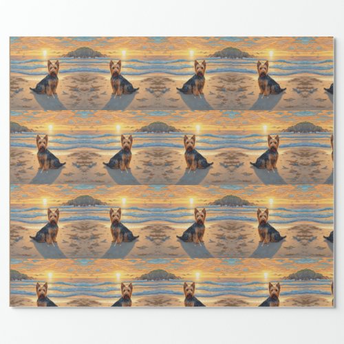 Australian Terrier On The Beach Wrapping Paper 
