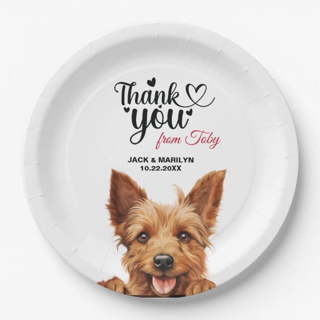 Australian Terrier Paper Plates (Front)