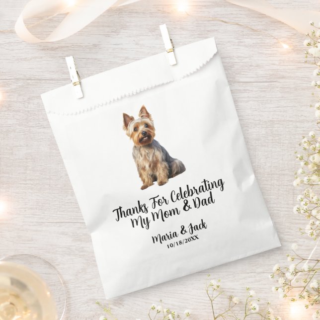 Australian Terrier Pet Cocktail Wedding  Favor Bag (Clipped)
