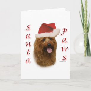 Australian Terrier Santa Paws Holiday Card