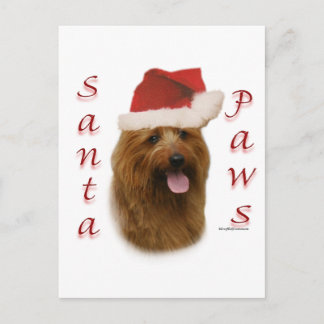 Australian Terrier Santa Paws Holiday Postcard