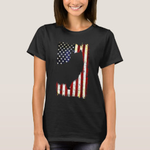 Australian Terrier Silhouette American Flag 4th Of T-Shirt