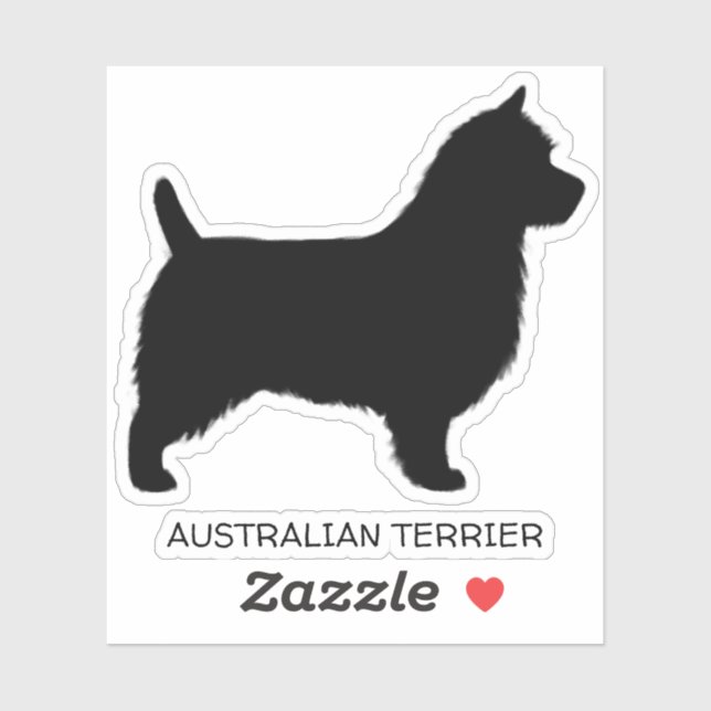 Australian Terrier Silhouette Aussie Dog Vinyl Sticker (Sheet)