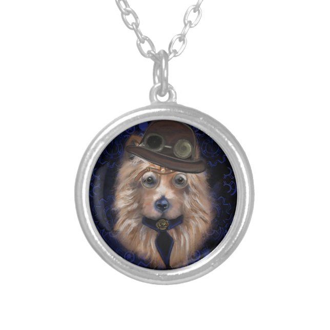 Australian Terrier  Silver Plated Necklace (Front)