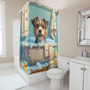 Australian Terrier Sloppy Sleepy Cute Funny Shower Curtain