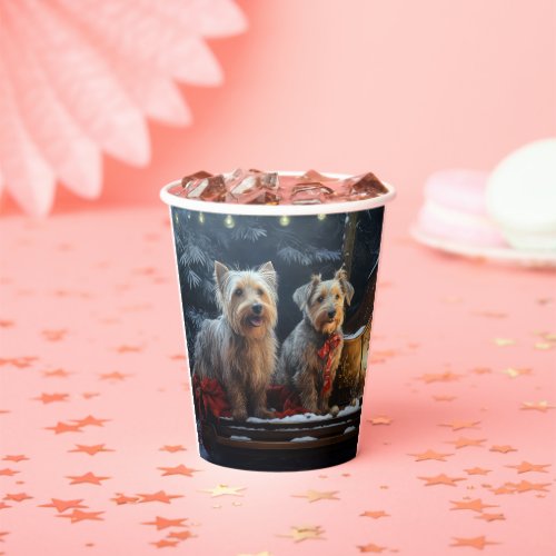 Australian Terrier Snowy Sleigh Christmas Decor  Paper Cups