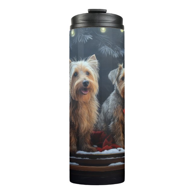 Australian Terrier Snowy Sleigh Christmas Decor  Thermal Tumbler (Front)