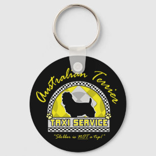Australian Terrier Taxi Service Keychain