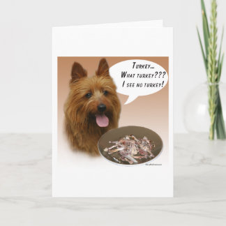 Australian Terrier Turkey Holiday Card