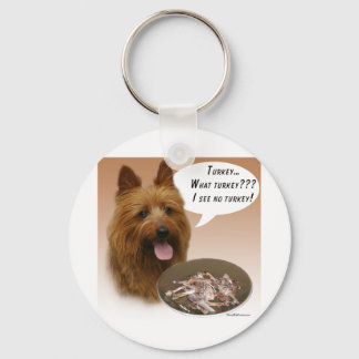 Australian Terrier Turkey Keychain