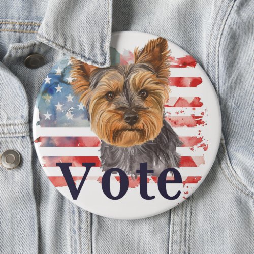 Australian Terrier US Elections Vote for a Change Button