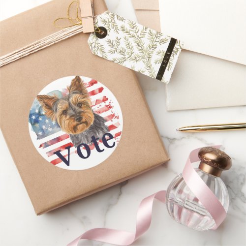 Australian Terrier US Elections Vote for a Change Classic Round Sticker