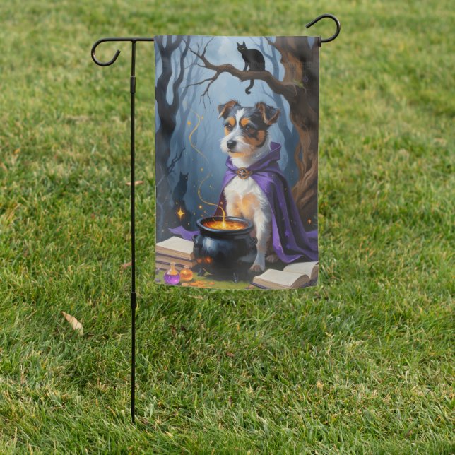 Australian Terrier Whimsical Halloween Painting Garden Flag (In SItu)