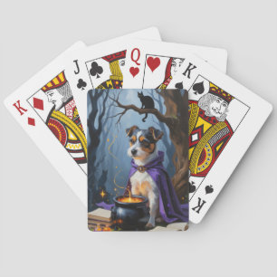 Australian Terrier Whimsical Halloween Painting Poker Cards