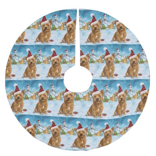 Australian Terrier Winter Wonderland Christmas  Brushed Polyester Tree Skirt