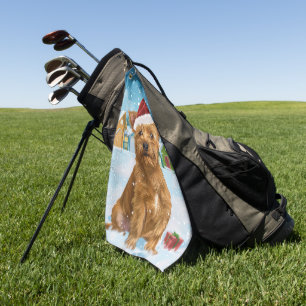 Australian Terrier Winter Wonderland Christmas Golf Towel