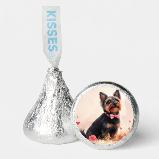 Australian Terrier with Roses - Valentine's Day Hershey®'s Kisses® (Front)