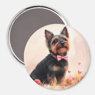 Australian Terrier with Roses - Valentine's Day Magnet