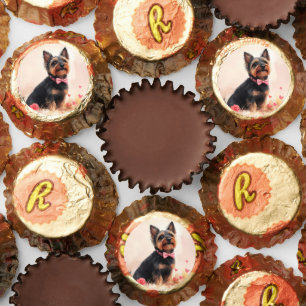 Australian Terrier with Roses - Valentine's Day Reese's Peanut Butter Cups