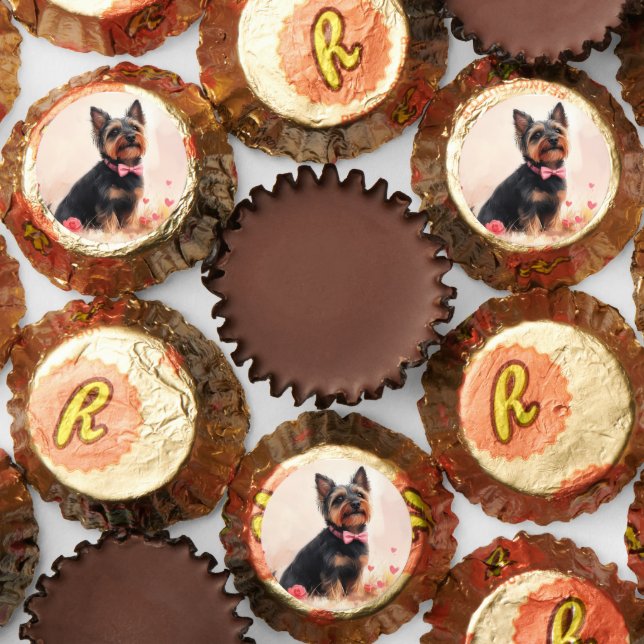 Australian Terrier with Roses - Valentine's Day Reese's Peanut Butter Cups (Assorted)