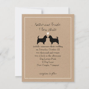 Australian Terriers with Long Tails Wedding Invitation