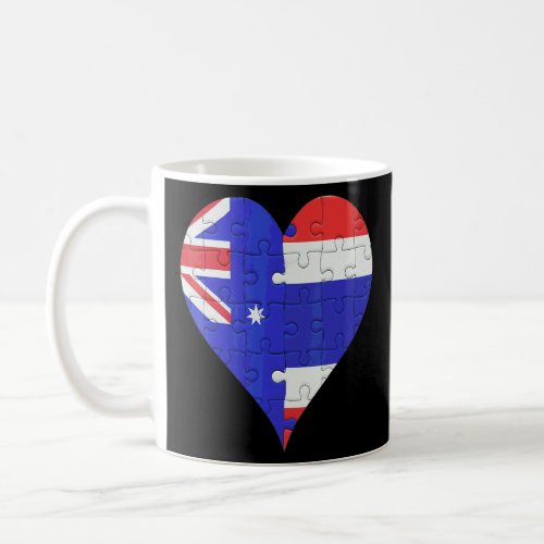Australian Thai Flag Heart  Coffee Mug