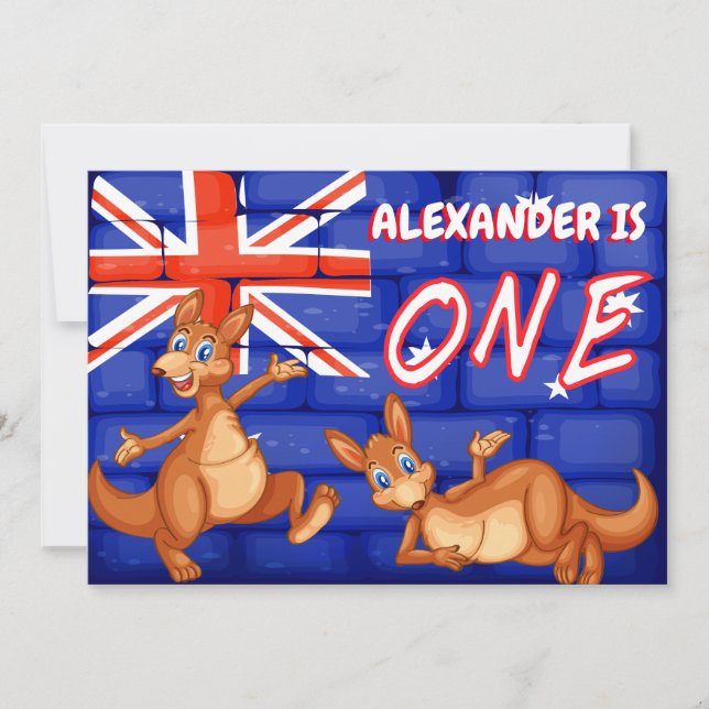 Australian Themed First Birthday Invitation (Front)