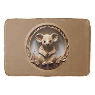 Australian Tree Hugger: Koala Bear Wood Print Bath Mat