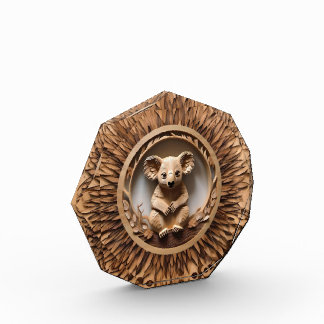 Australian Tree Hugger: Koala Bear Wood Print Photo Block