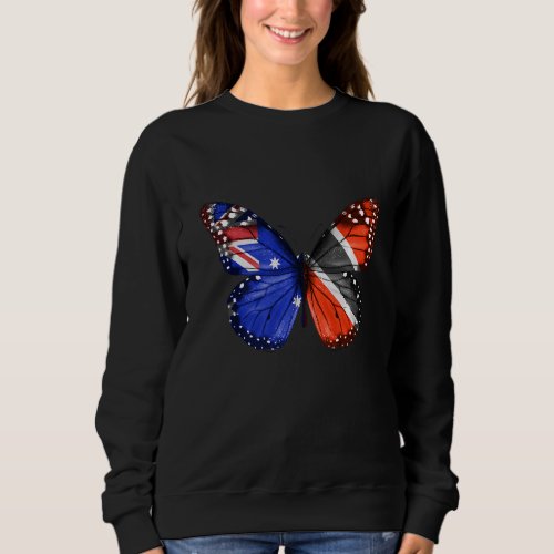 Australian Trinidadian  Tobagoan Flag Butterfly Sweatshirt